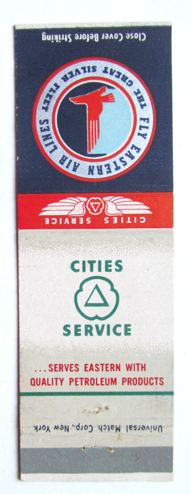 Eastern Air Lines Silver Fleet – Cities Service Petroleum 20FS Matchbook Cover