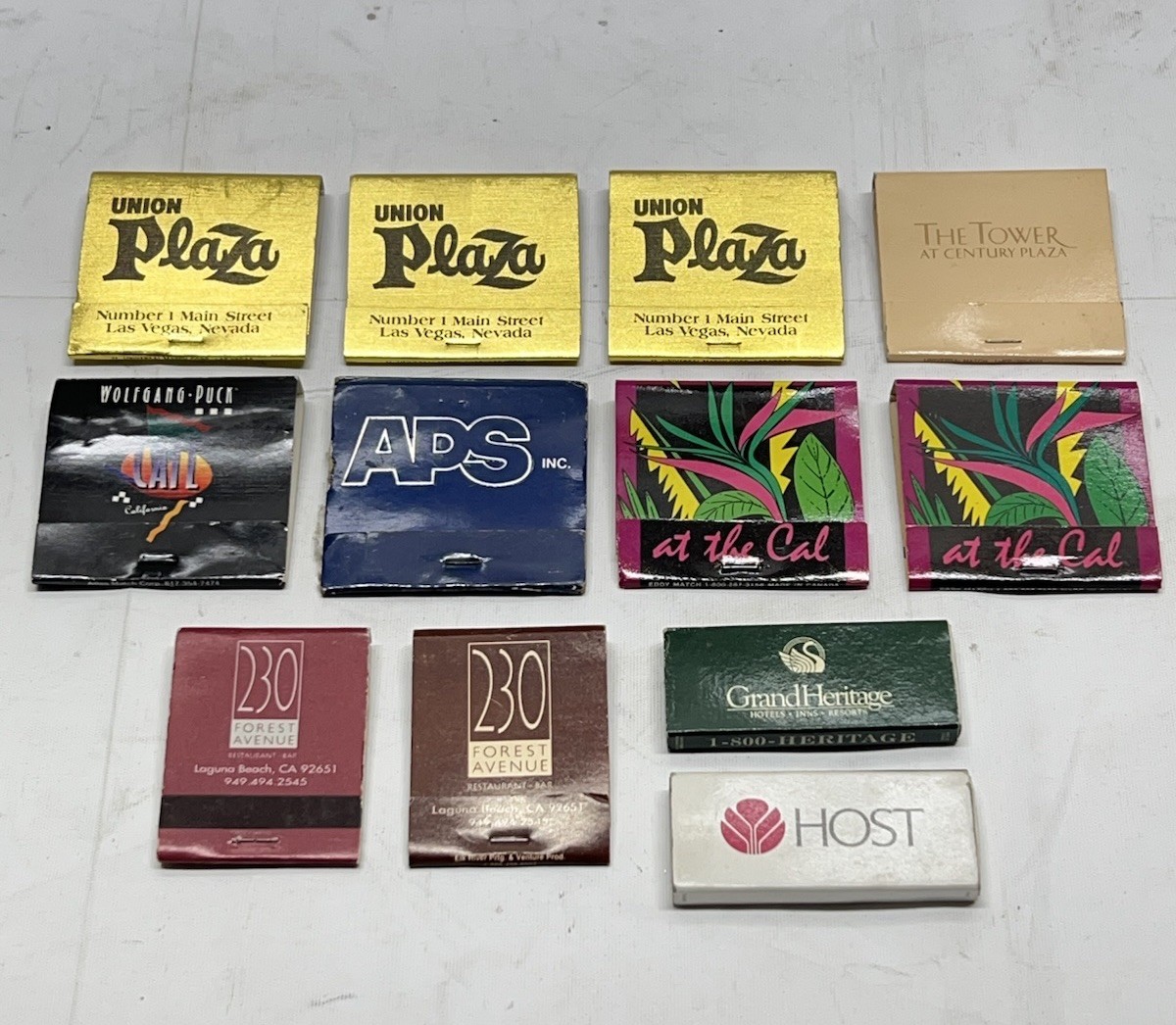 Vintage Matchbooks Restaurants NV, CA Hotels Unstruck Matches Lot Of 12