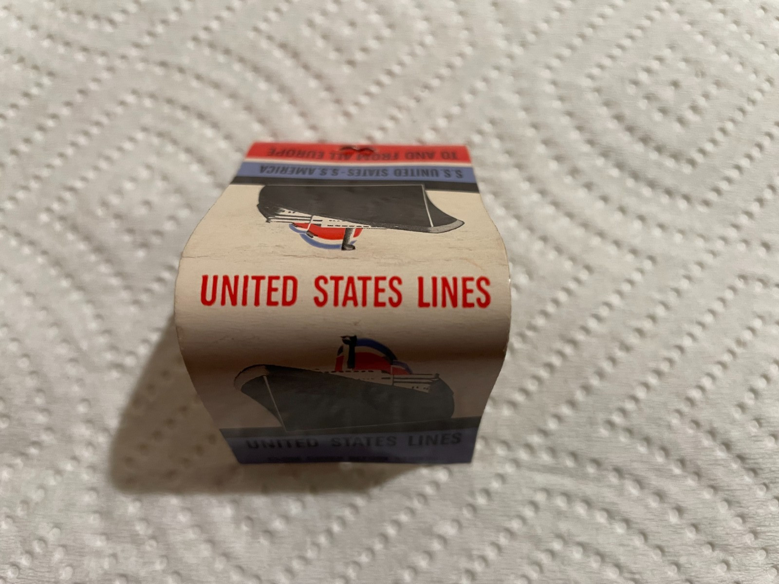 Vintage Matchbook United States Lines Full Unstruck