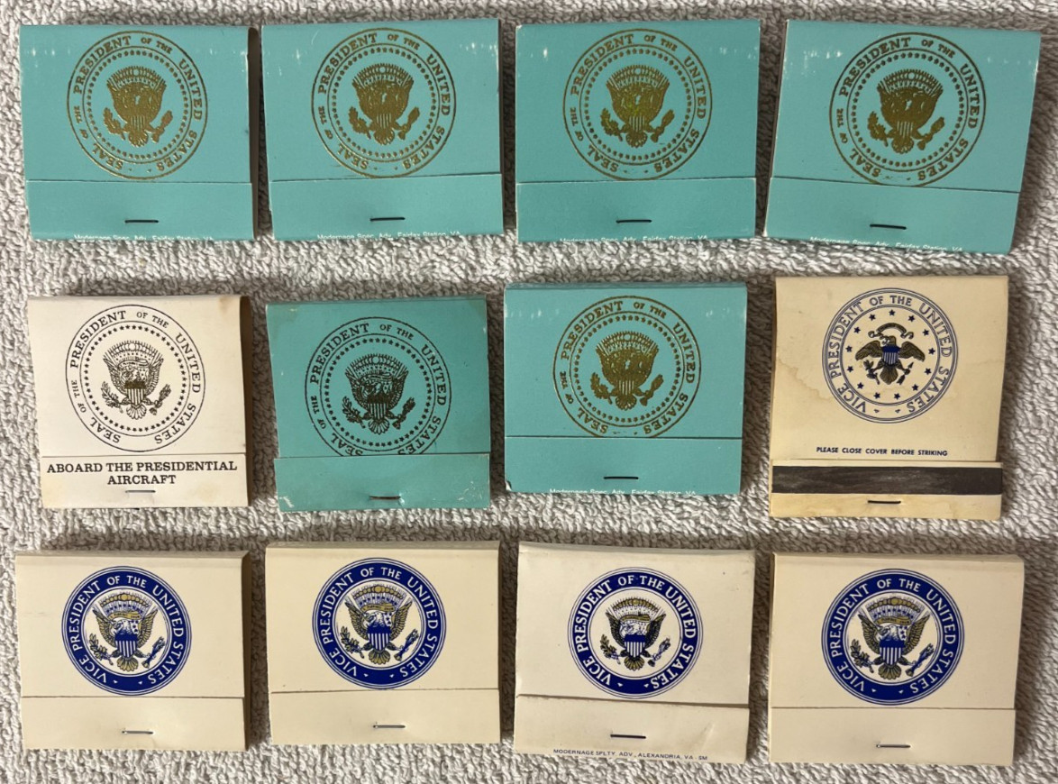 Vintage Lot of 12 MATCHBOOKS Presidential & Vice of The United States Seal
