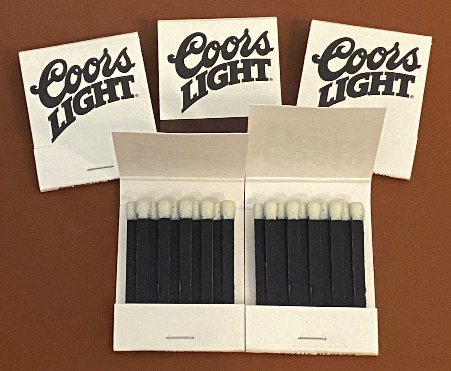 Vtg COORS LIGHT Beer Pocket Matchbook 5 pack White Black Bar Courtesy Matches