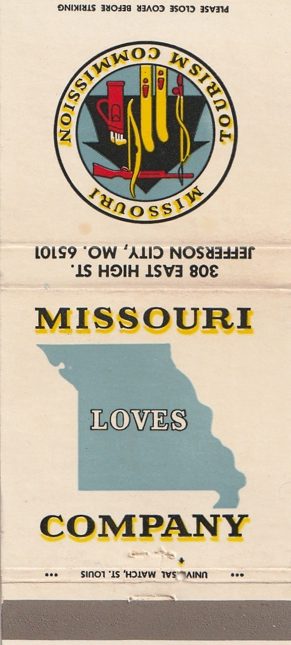MATCHBOOK COVER – MISSOURI TOURISM COMMISSION – JERRERSON CITY – UNSTRUCK