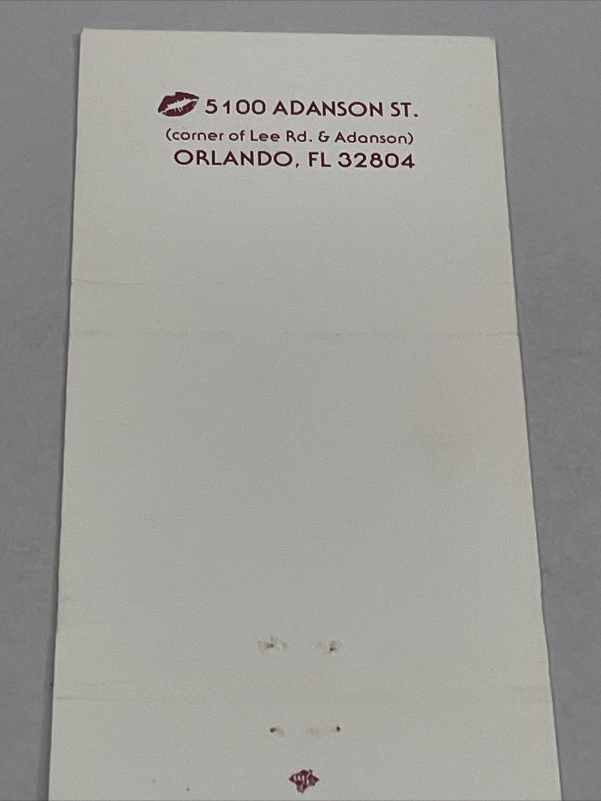 Vintage Matchbook Cover JJ Whispers Orlando, Florida gmg Unstruck
