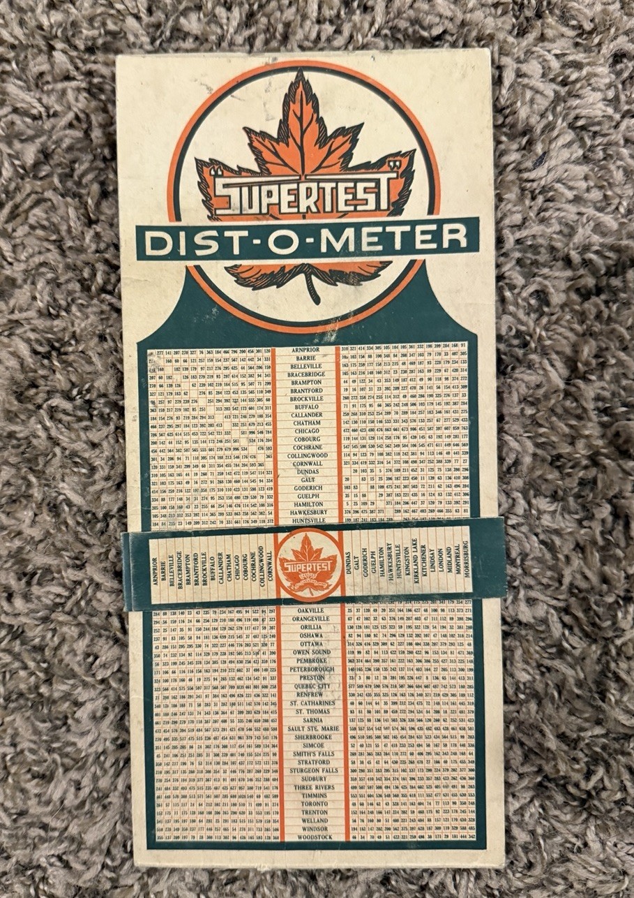 SUPERTEST ETHYL WONDER GASOLINE MOTOR OIL DIST O METER CARDBOARD SIGN
