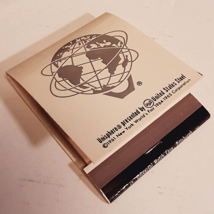 MATCHBOOK 1964-65 NEW YORK WORLD’S FAIR UNISPHERE UNITED STATES STEEL USS Unused