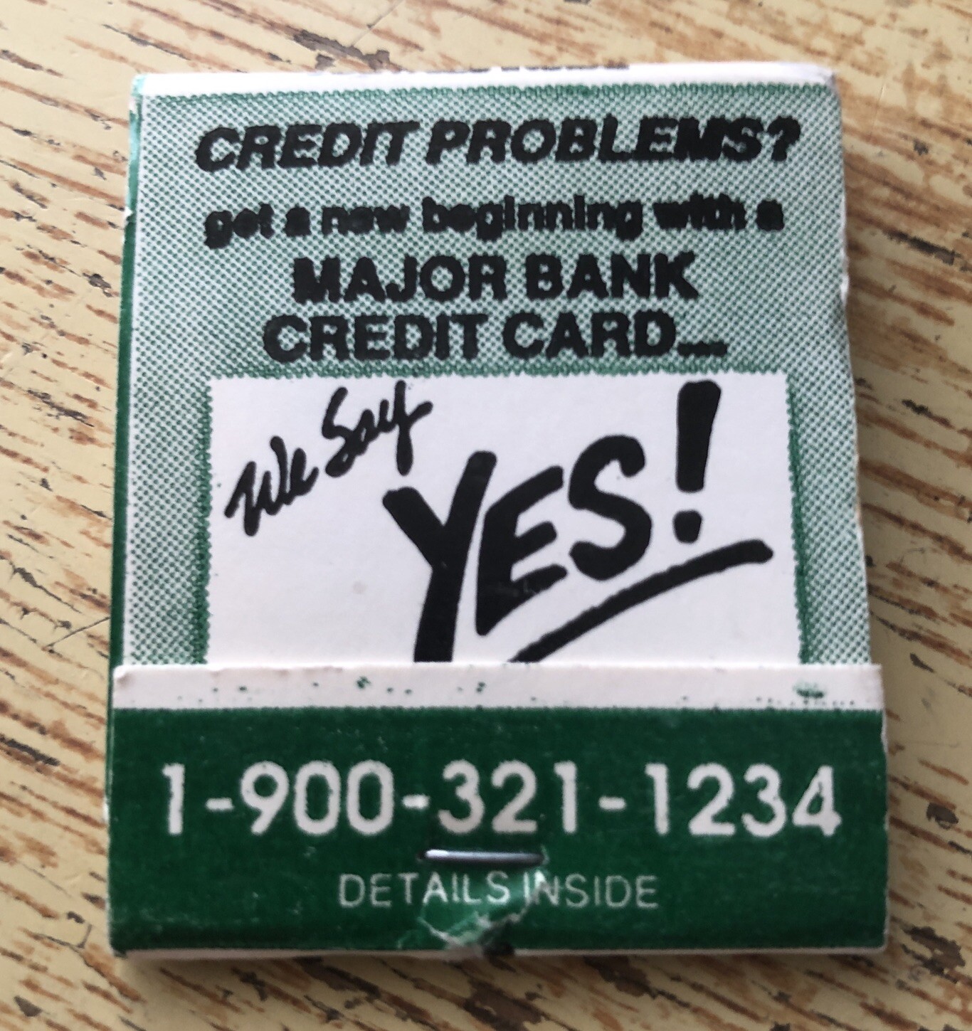 Credit Problems? We Say Yes! Instant Credit Bank Card Mostly Full Matchbook 70s