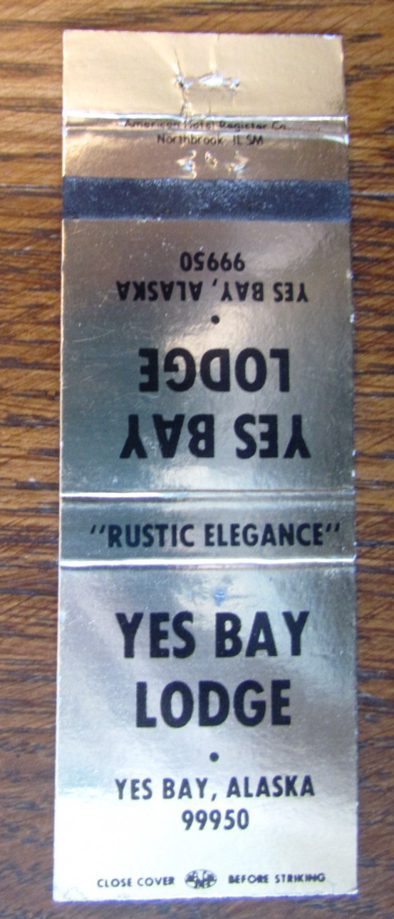 YES BAY, ALASKA MATCHBOOK COVER: YES BAY LODGE EMPTY MATCHCOVER -M