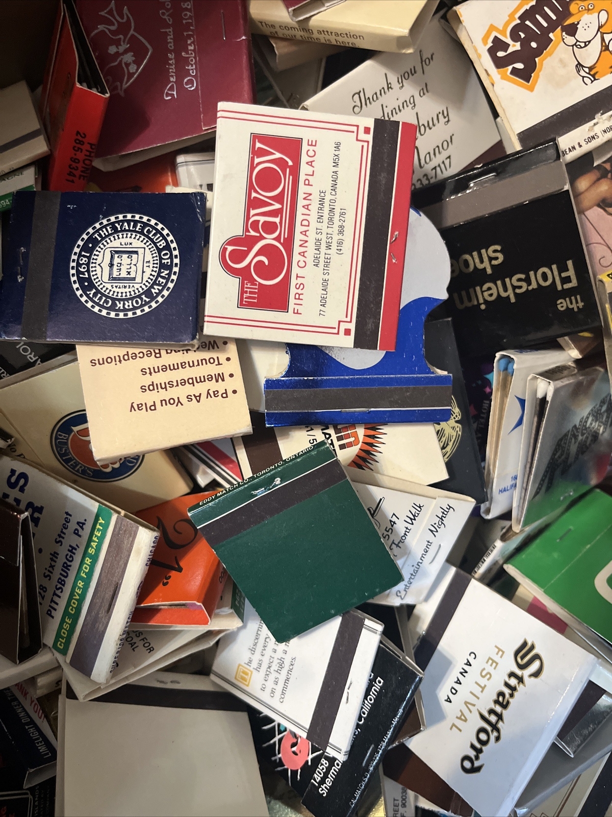 FRESH Lot of 65 Estate Mint Batch Vintage Full Unused Matchbooks No Dups Look😉