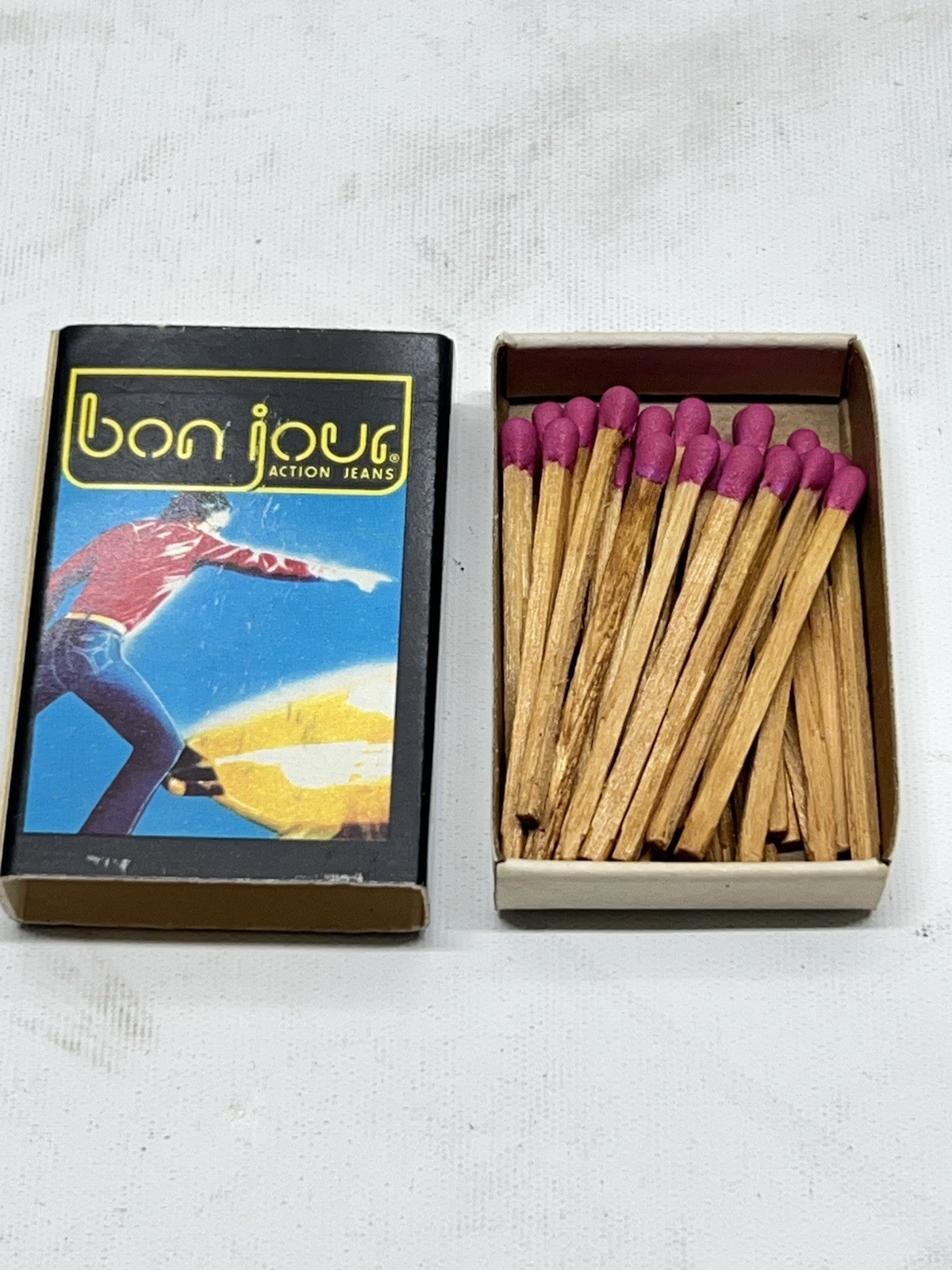 Vtg Bon Jour Action Jeans Advertising Unstruck Matchbox Michael Jackson Levis