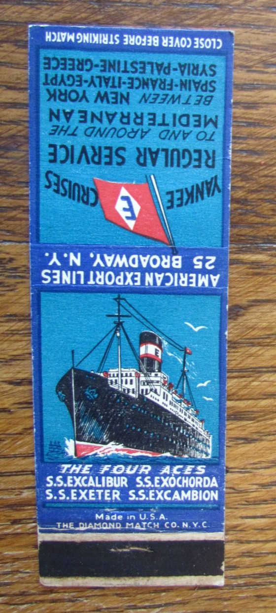 AMERICAN EXPORT LINES STEAMSHIP MATCHBOOK COVER: NEW YORK CITY MATCHCOVER -M22