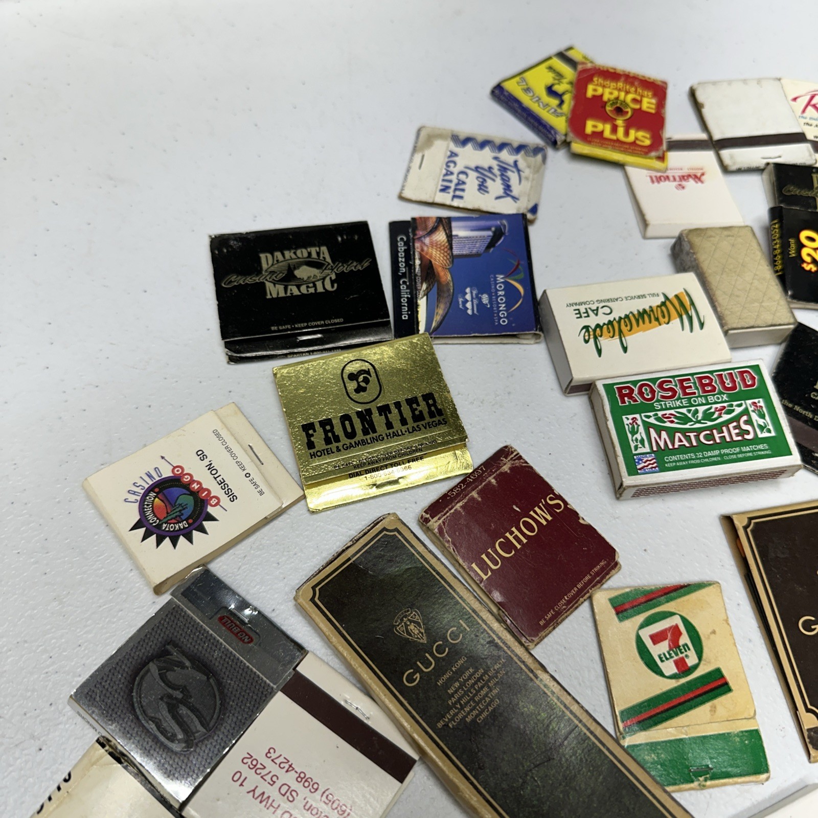 Lot Of Vintage Matchbooks And Matchboxes Variety Gucci Hong Kong 7/11 Camel Etc