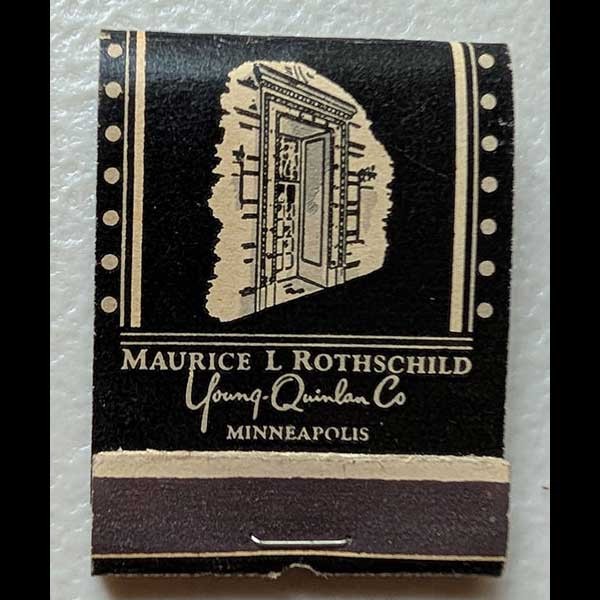 Feature Matchbook Full Book Maurice L. Rothschild / Young-Quinlan Co. Minneapoli