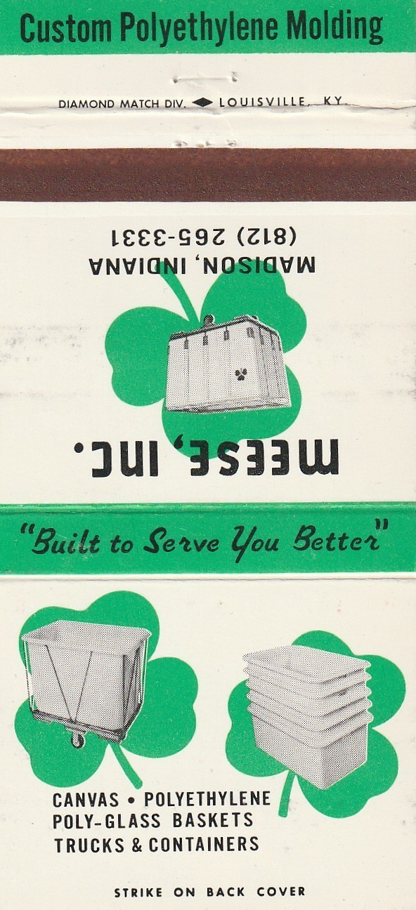 UNSTRUCK MATCHBOOK COVER – MEESE INC. – MADISON IOWA – CANVAS – POLYTHYLENE