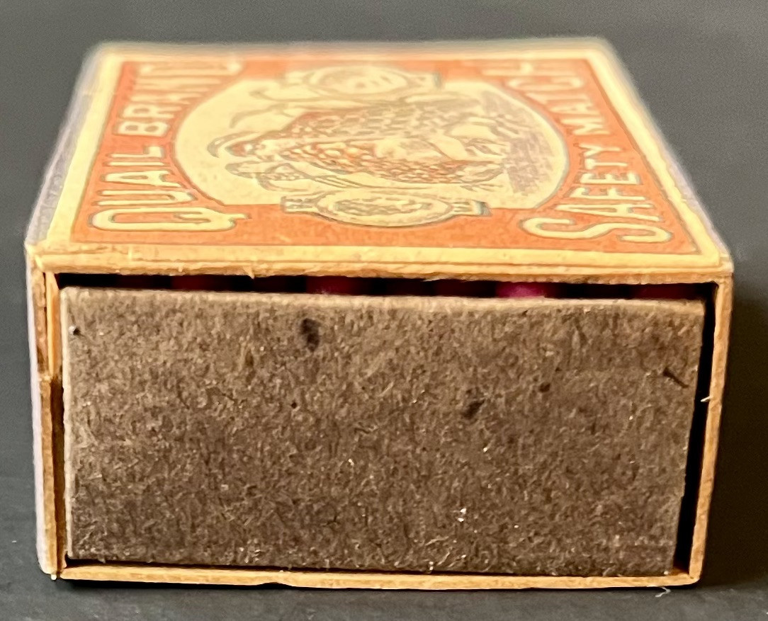 Vintage Antique Bird Quail Safety Matches Full Cardboard Box Detailed Graphics