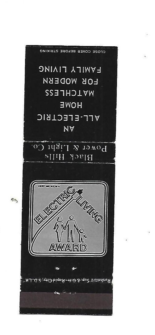 Black Hills Power & Light Co. Matchcover