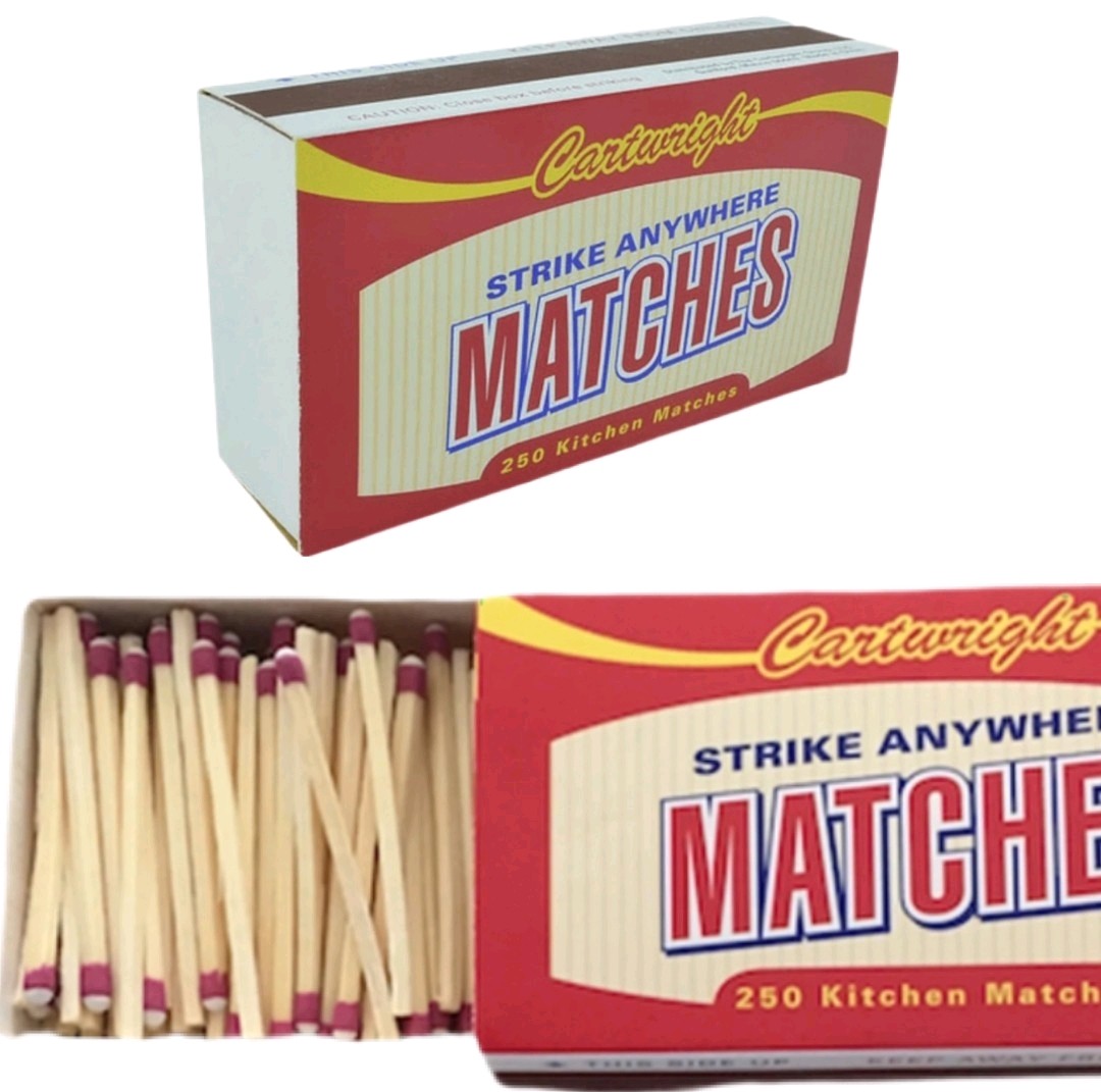 Cartwright Strike Anywhere Kitchen Matches (250 per Box) New!