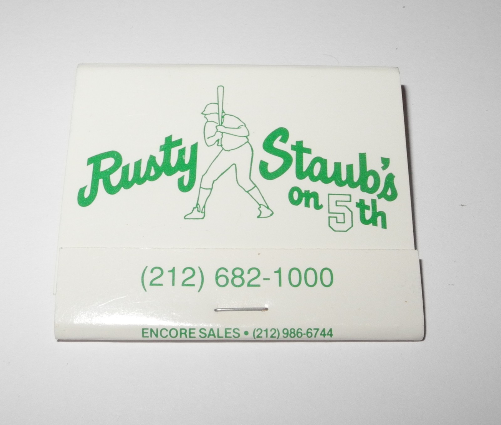 Vintage Baseball Rusty Staub Restaurant Lounge Souvenir Pin Matchbook Match