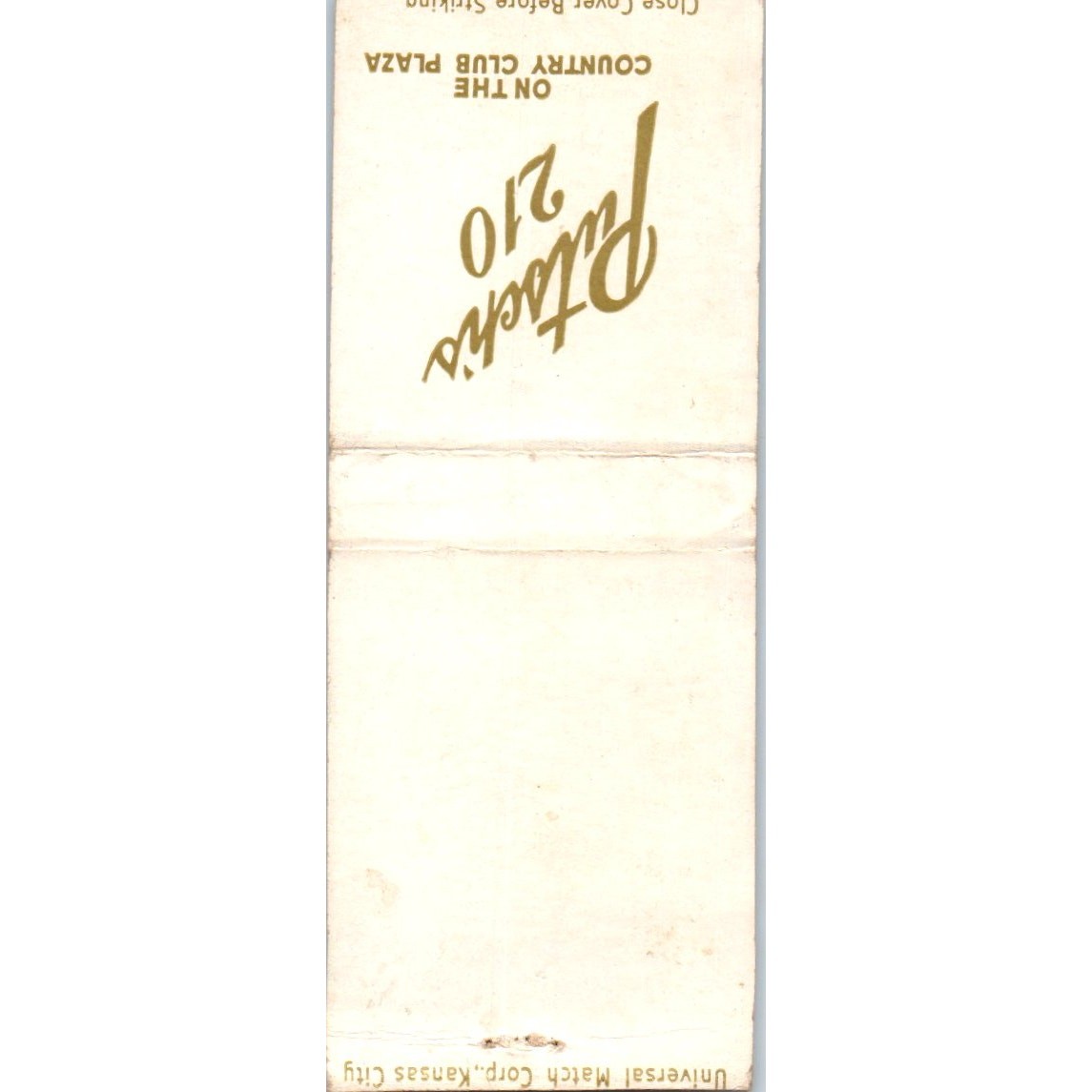 Putsch’s 210 Restaurant Kansas City MO Advertising Matchbook Cover SA9-M3