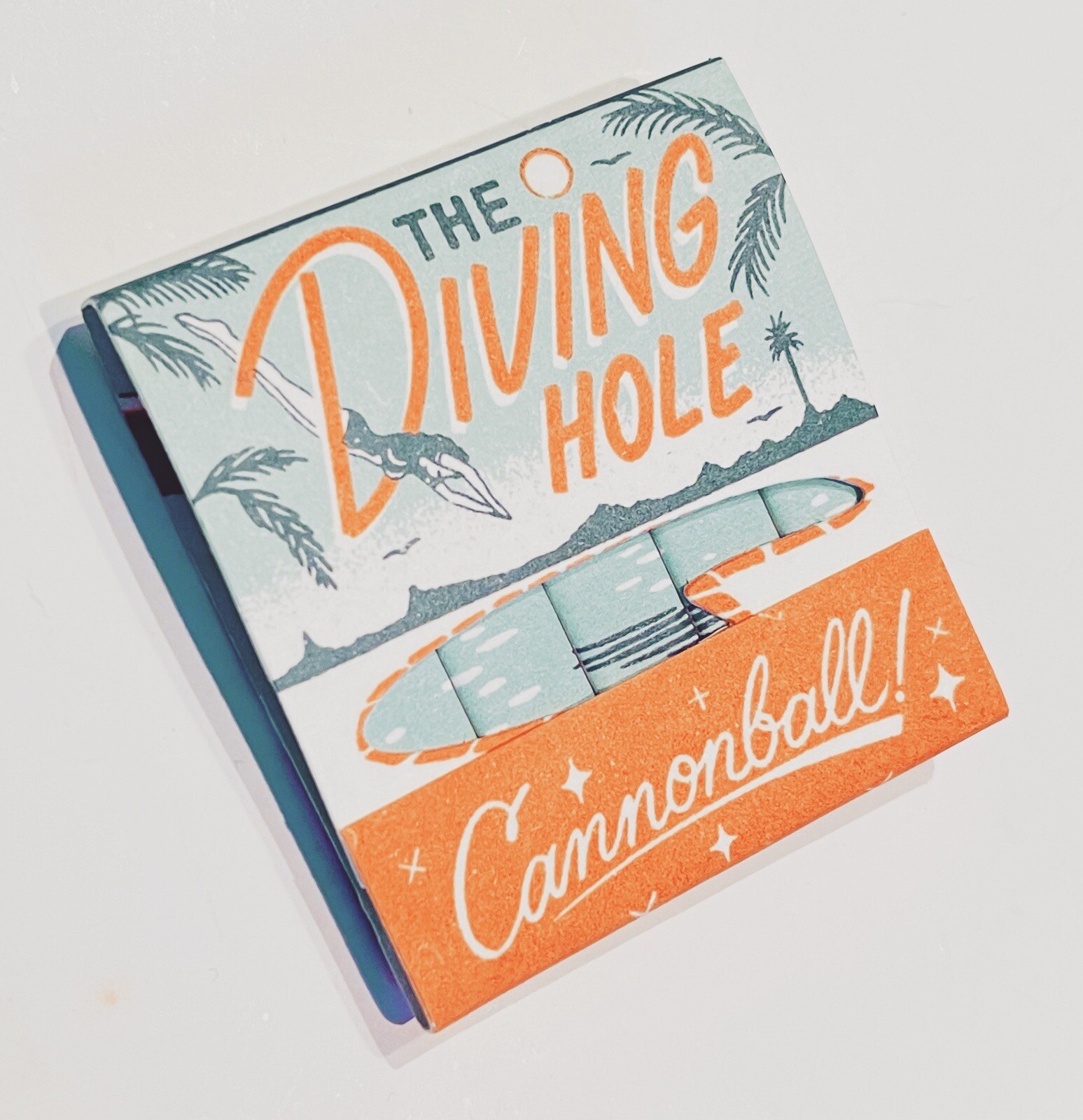 Feature Matchbook “The Diving Hole” Retro Bikini Babe, Pinup MCM Design