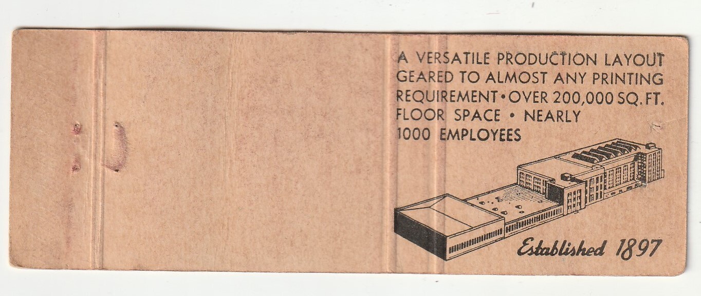 MATCHBOOK COVER – RUMFORD PRESS – CONCORD NEW HAMPSHIRE – ROBERT CUMMINS