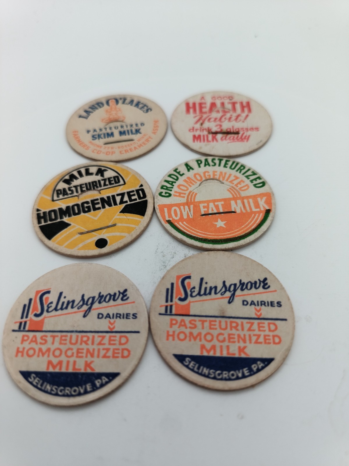 20 VINTAGE CARDBOARD MILK TOPS **VERY GOOD CONDITION**