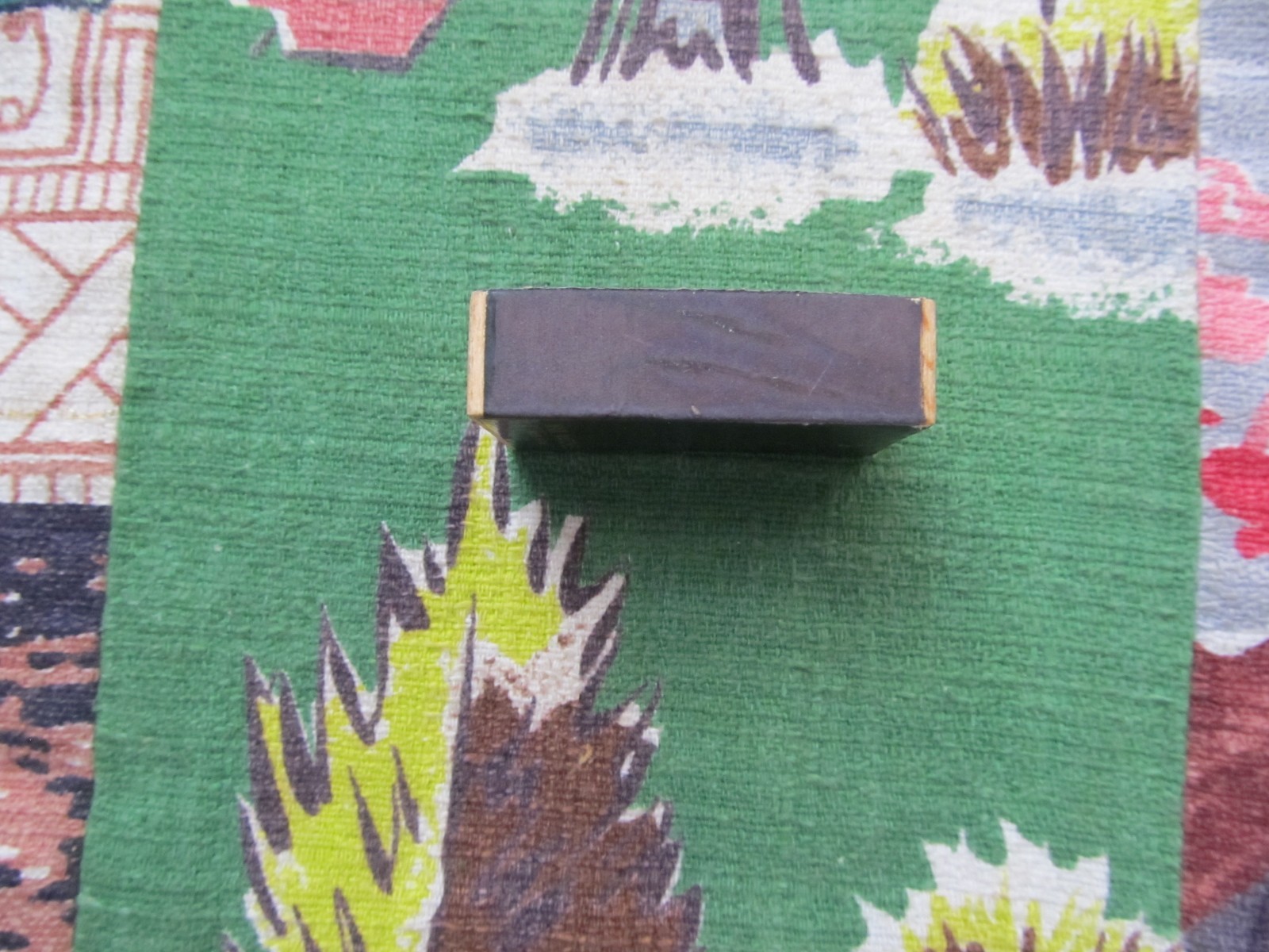 Vintage small wax matches with gold tips black match box from Italy