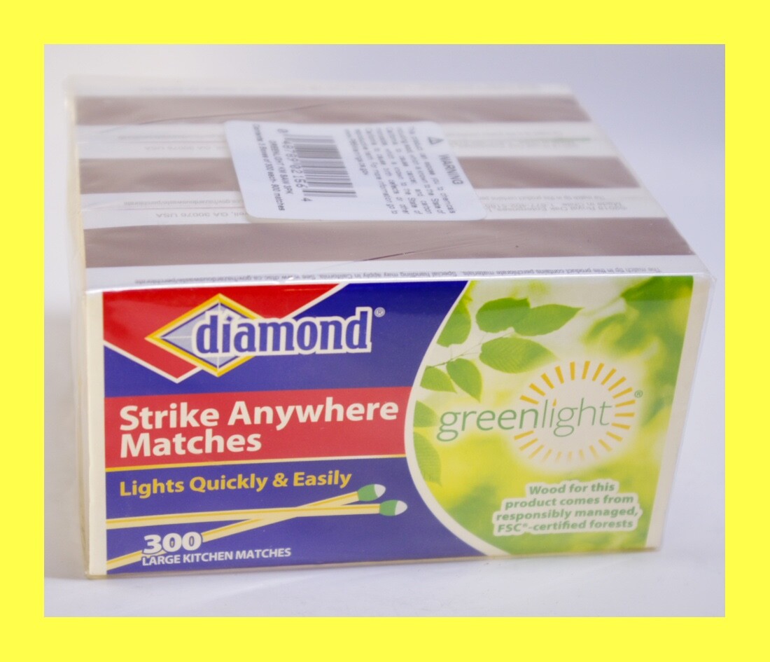 (3 x 300 per box) 900 Total! Diamond Greenlight Strike Anywhere Matches NEW!!!
