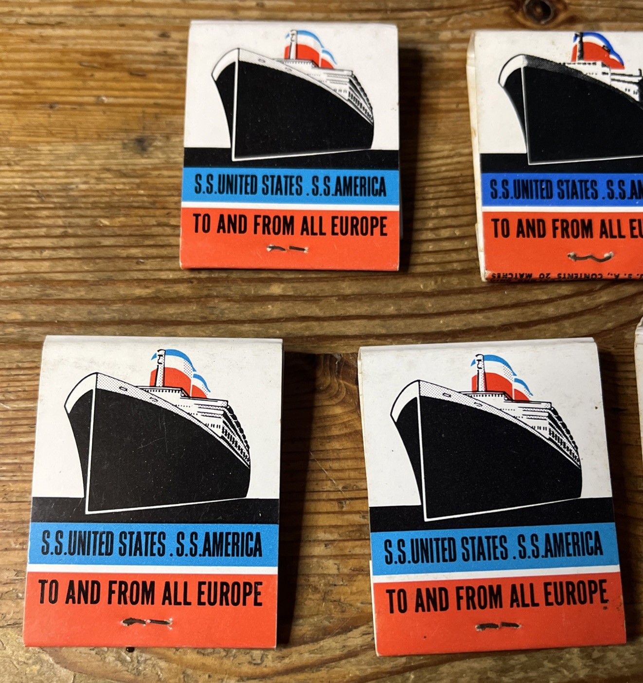 United States Lines Matchbook To And From All Of Europe SS America Matches Cover