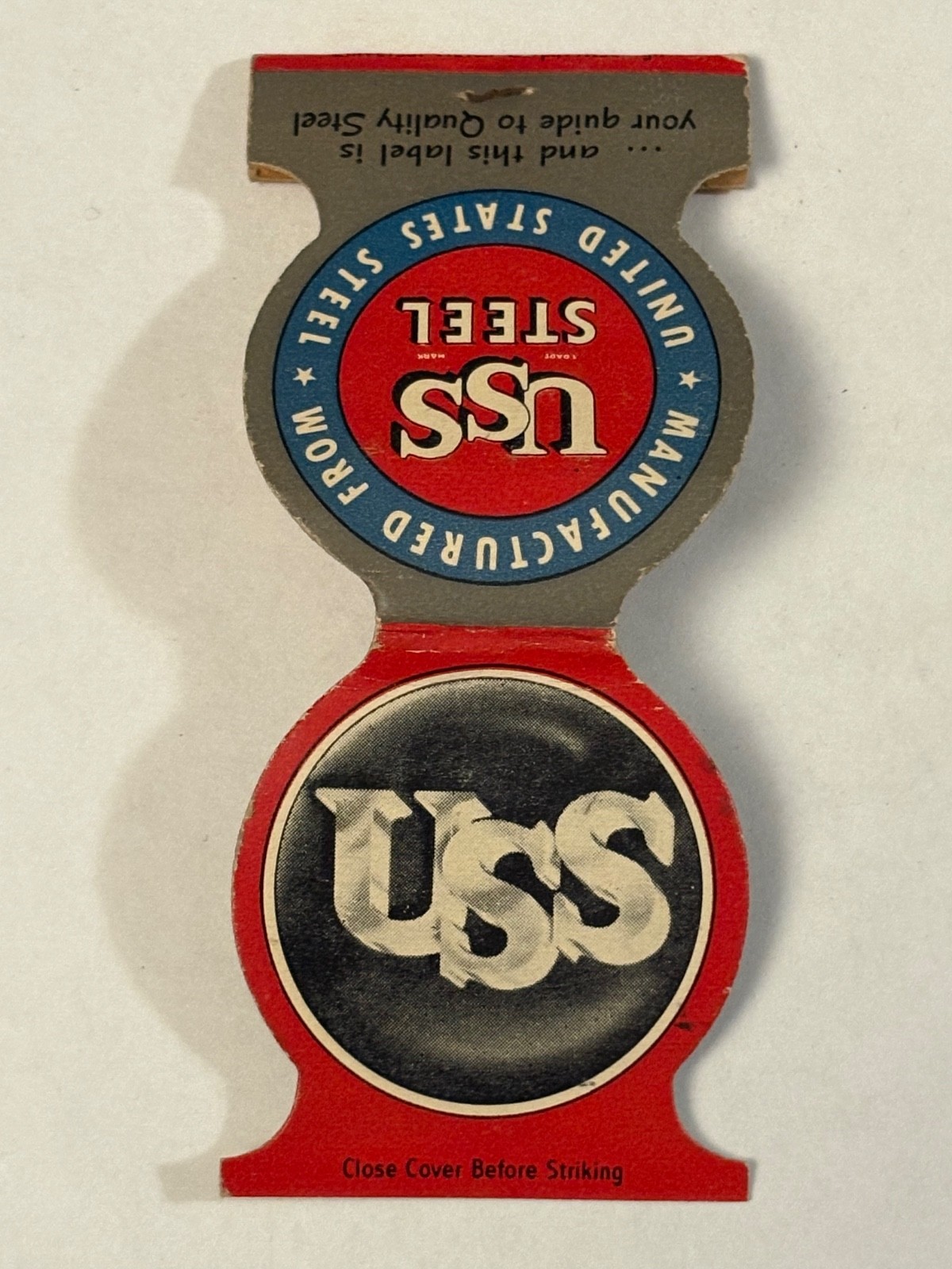 United States Steel Full Matchbook USS Pittsburgh Pennsylvania Contour Die Cut
