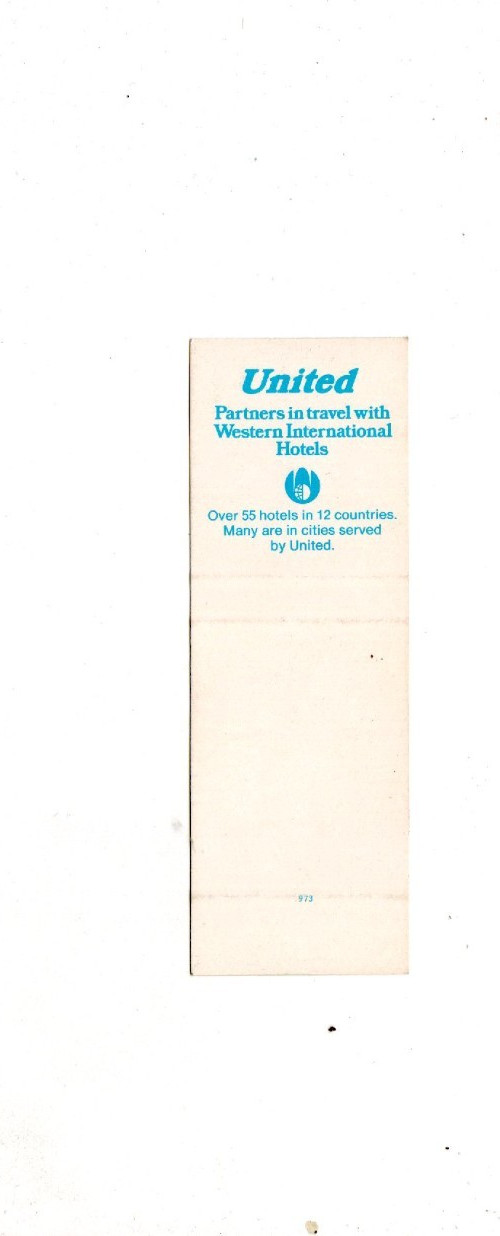 Vintage Matchcover United Air Lines 747 United Air Lines DC 10