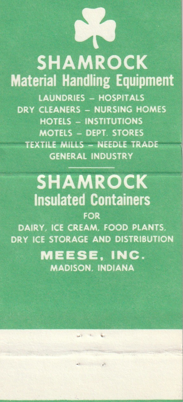 UNSTRUCK MATCHBOOK COVER – MEESE INC. – MADISON IOWA – CANVAS – POLYTHYLENE