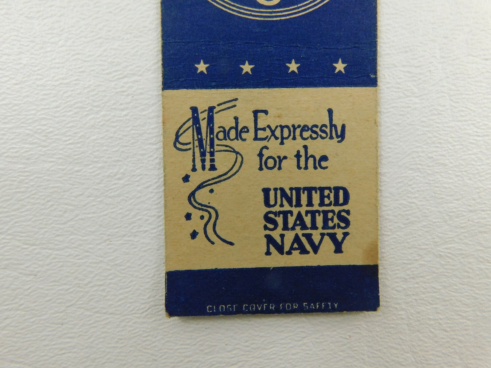 Made Expressly For The United States Navy U.S.N. Anchor Vintage Matchbook Cover