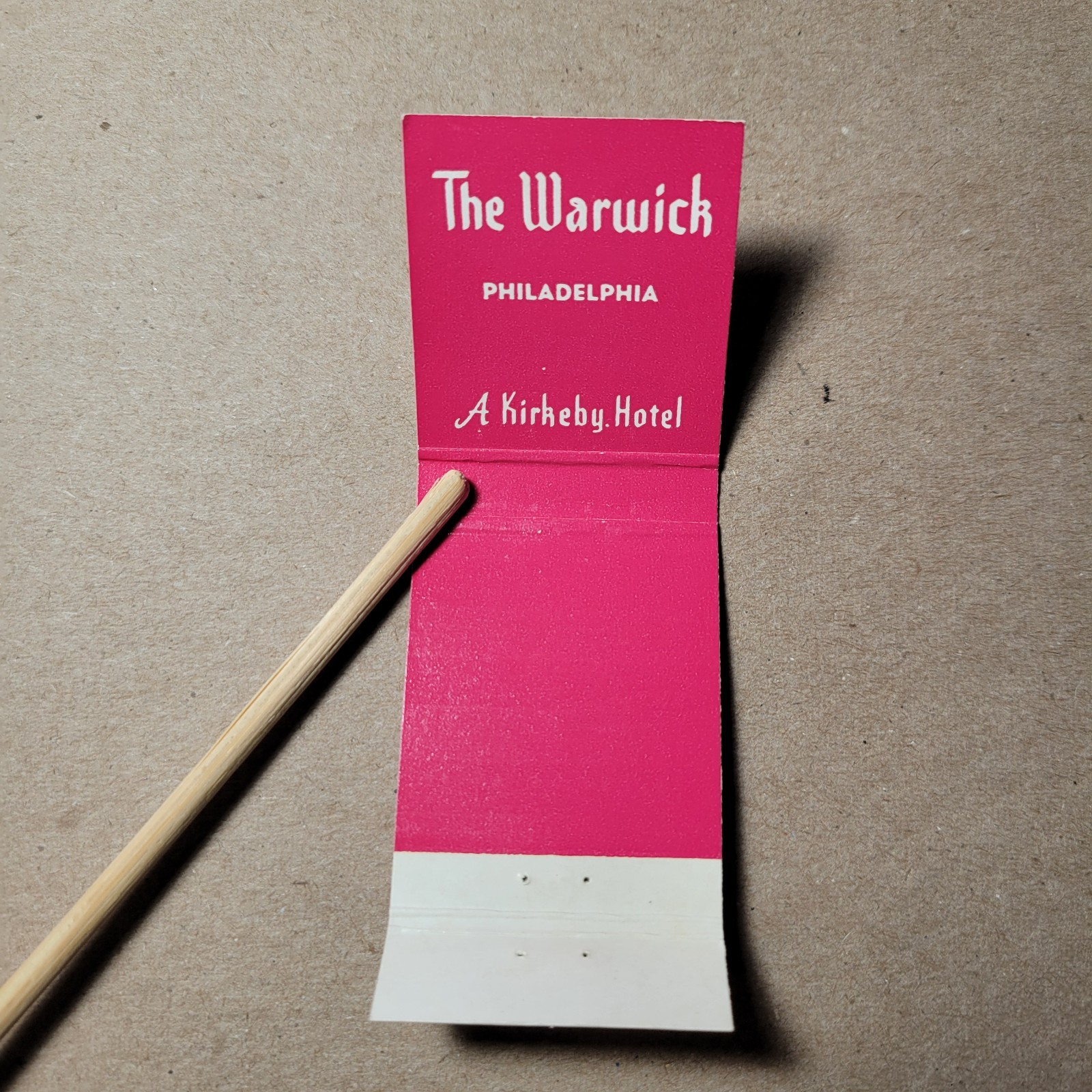 Matchbook Cover The Warwick Philadelphia A Kirkeby Hotel