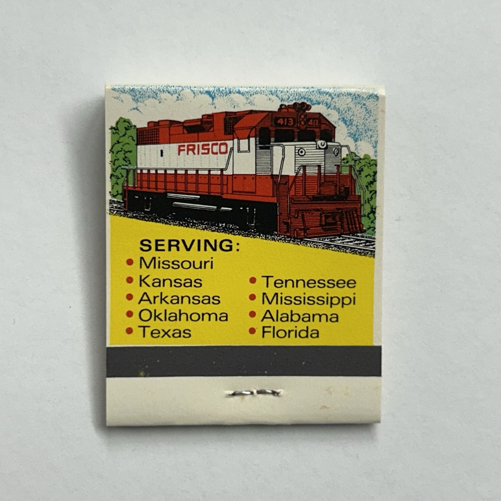 VTG Ship it on the Frisco Line Boxcar w/ 25 Matchbooks Cardboard Train Railway