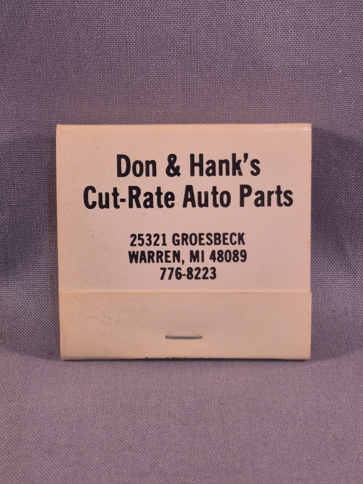 Vintage Don & Hanks Cut-Rate Auto Matchbook Warren Michigan Advertising Full