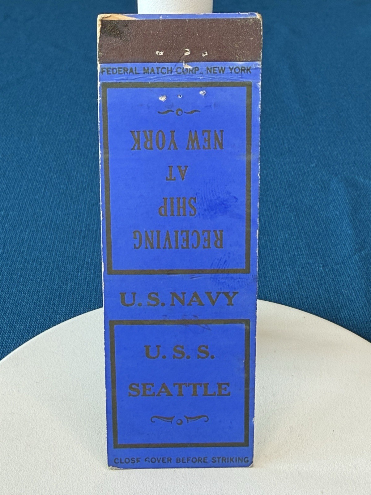 USS Seattle United States Navy Ship VTG Matchbook Cover 1856