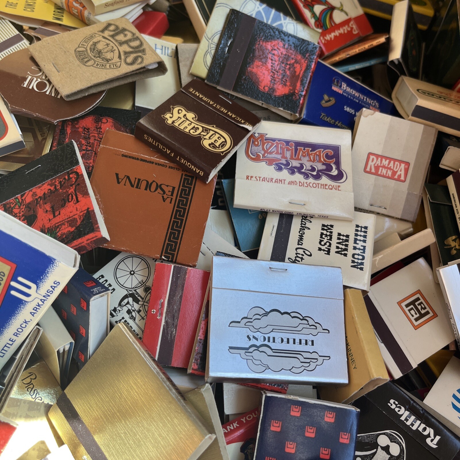 FRESH Lot of 65 Estate Mint Batch Vintage Full Unused Matchbooks No Dups Look😉