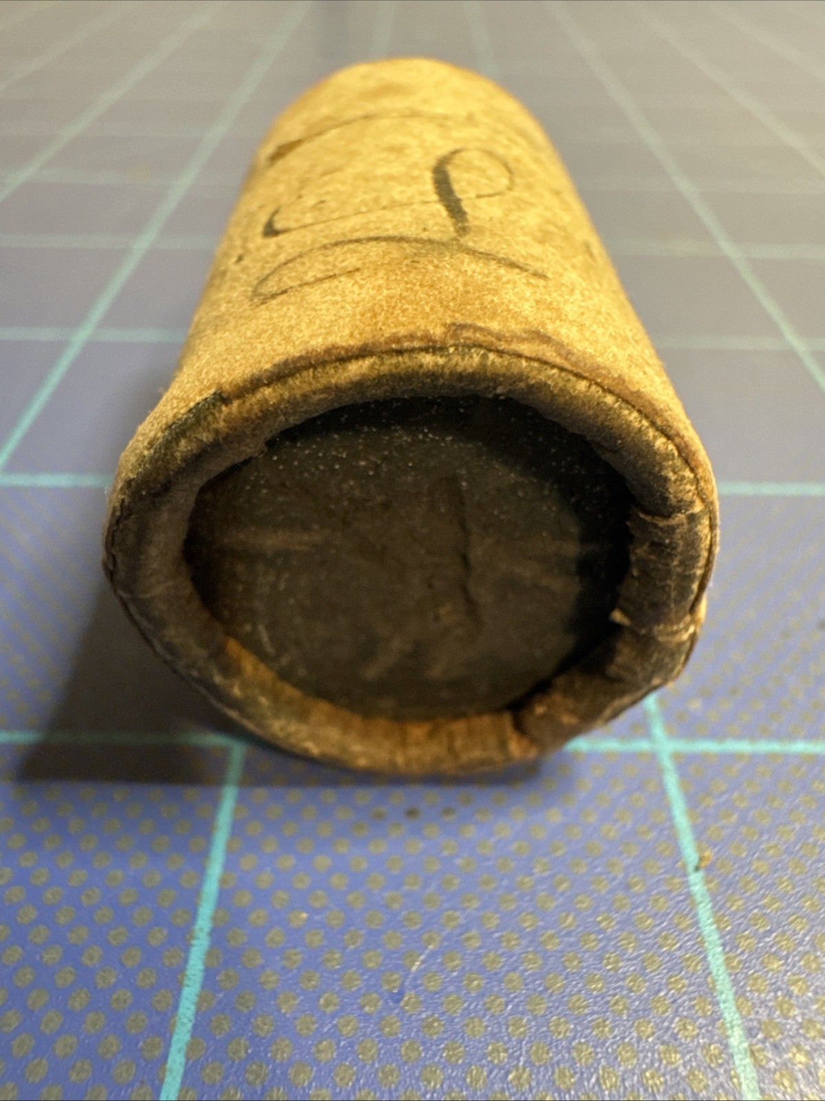 Vintage wood matches in small cardboard canister, Full