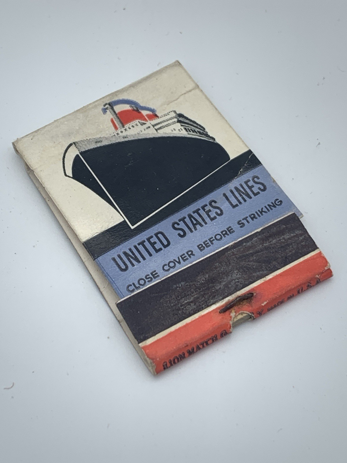 Early Matchbook United States Lines S. S. America Ephemera No Matches
