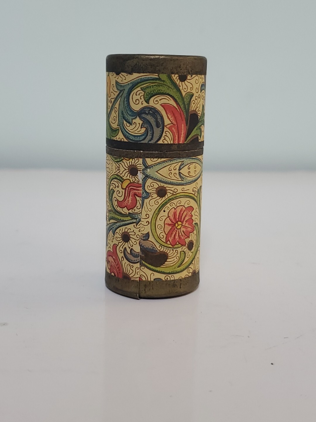 Decorative Paisley Cardboard Tube Cylinder Match Holder Black Tip Matches