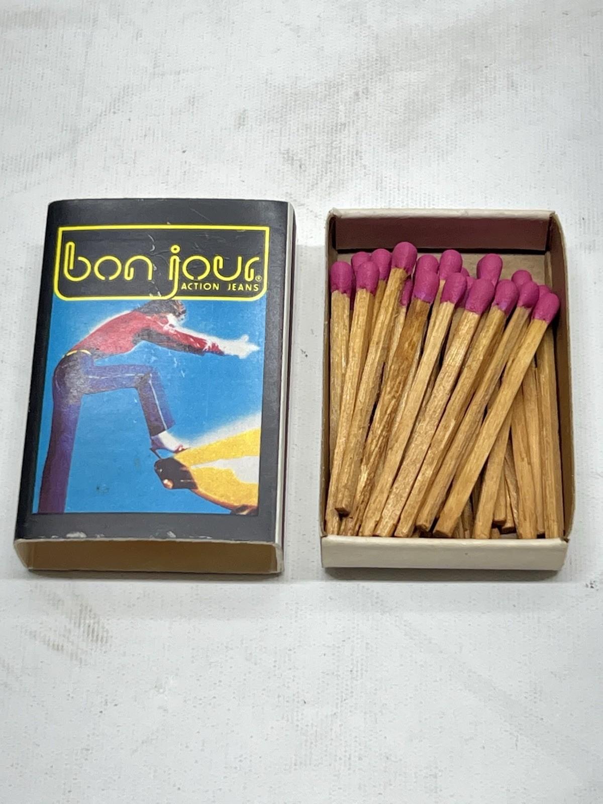 Vtg Bon Jour Action Jeans Advertising Unstruck Matchbox Michael Jackson Levis