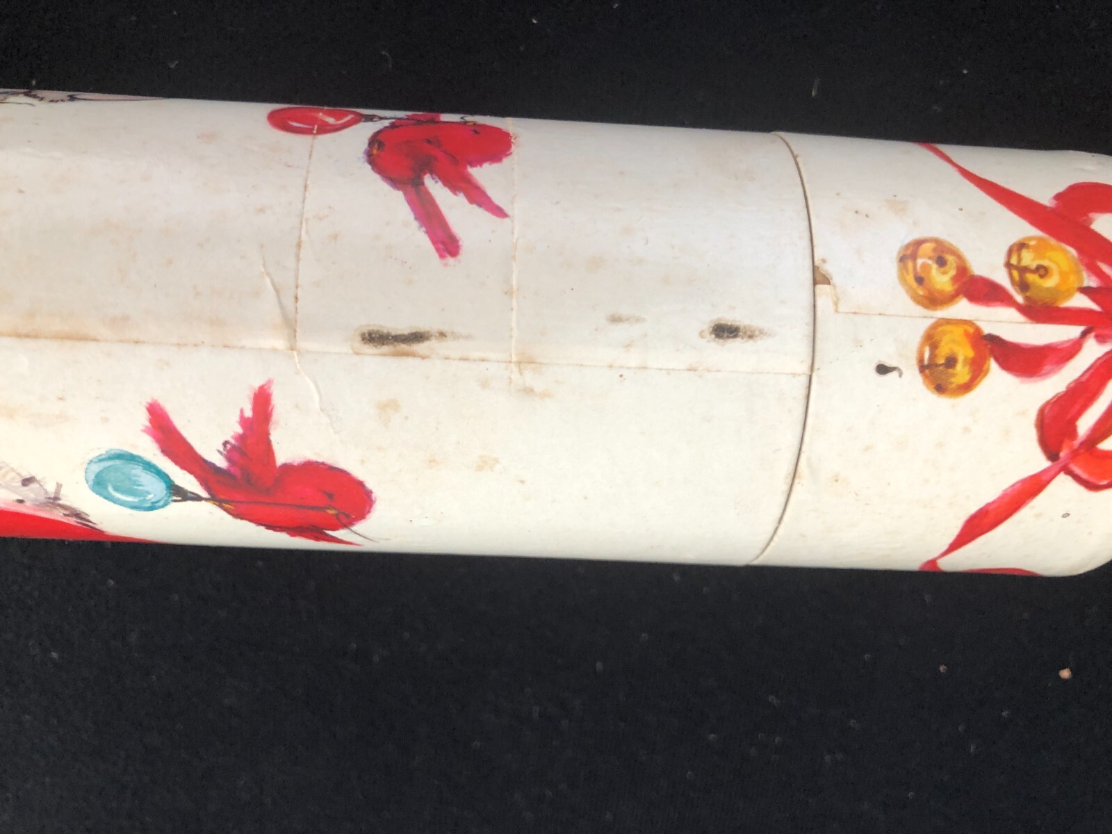 Vintage Art Santa Claus Cardboard Tube Long Wood Fireplace Matches, 12 Inch