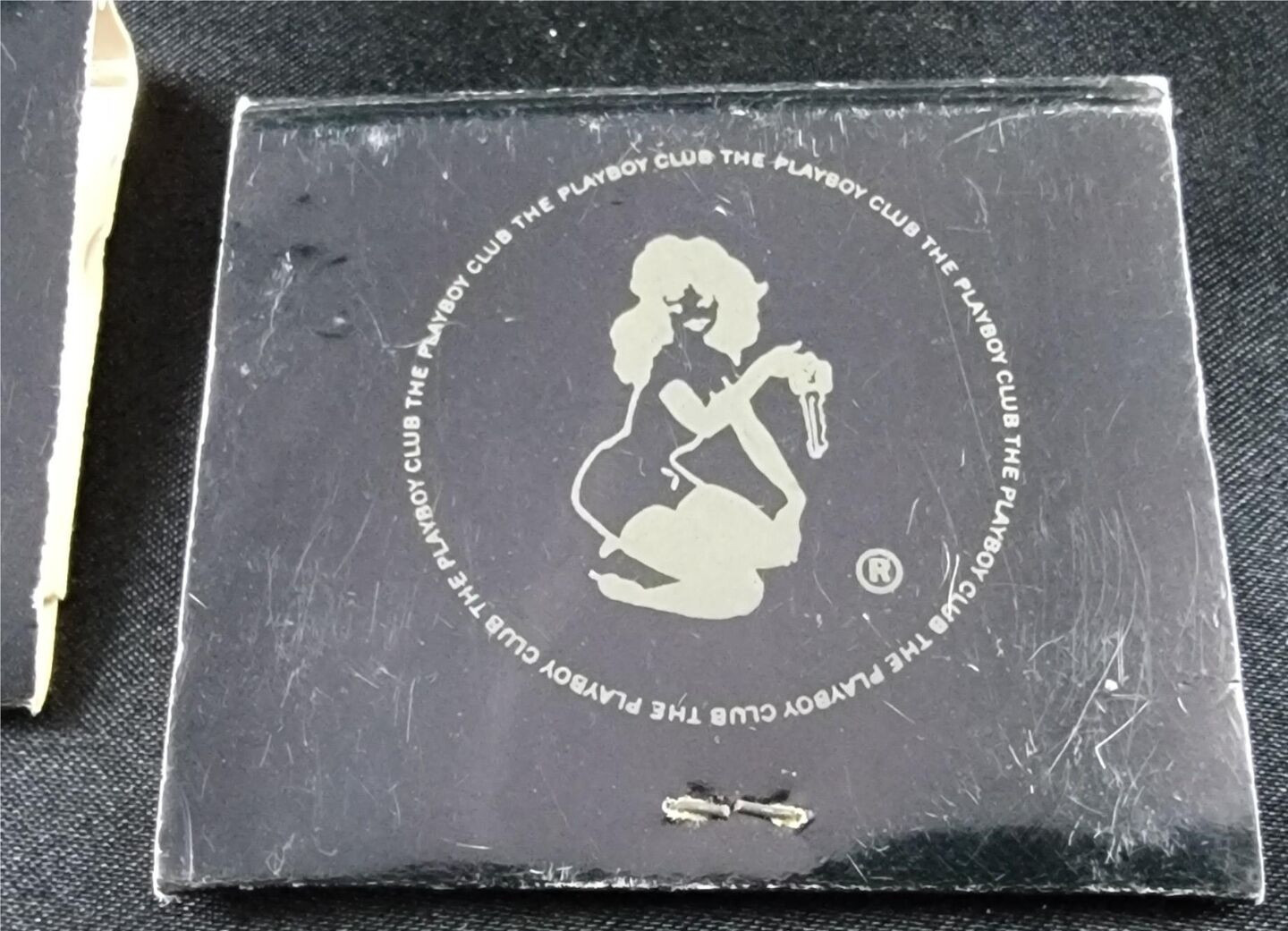 Playboy Club Advertising Matchbooks Large Black w/ Woman Lot x2 Vintage