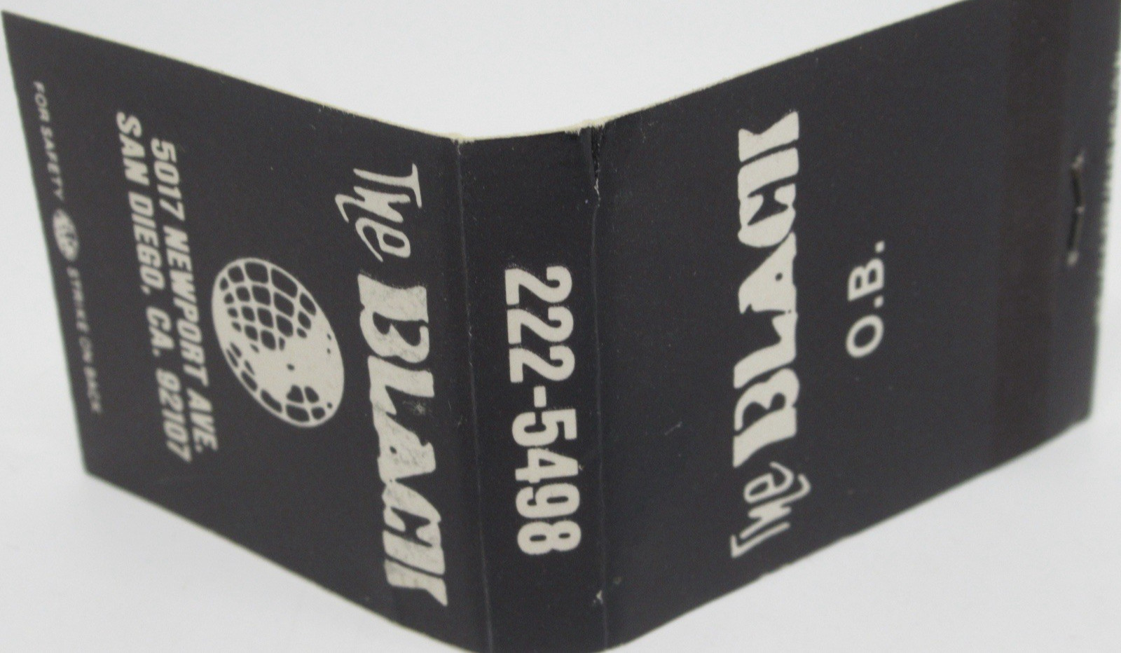 The Black “Head Shop” SAN DIEGO California Ocean Beach Newport Av FULL Matchbook