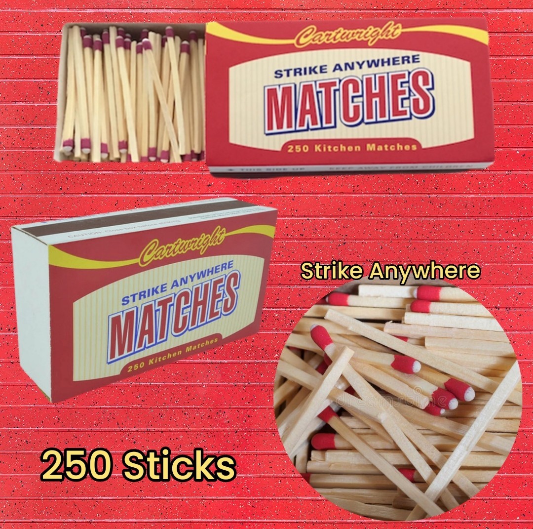 Cartwright Strike Anywhere Kitchen Matches (250 per Box) New!