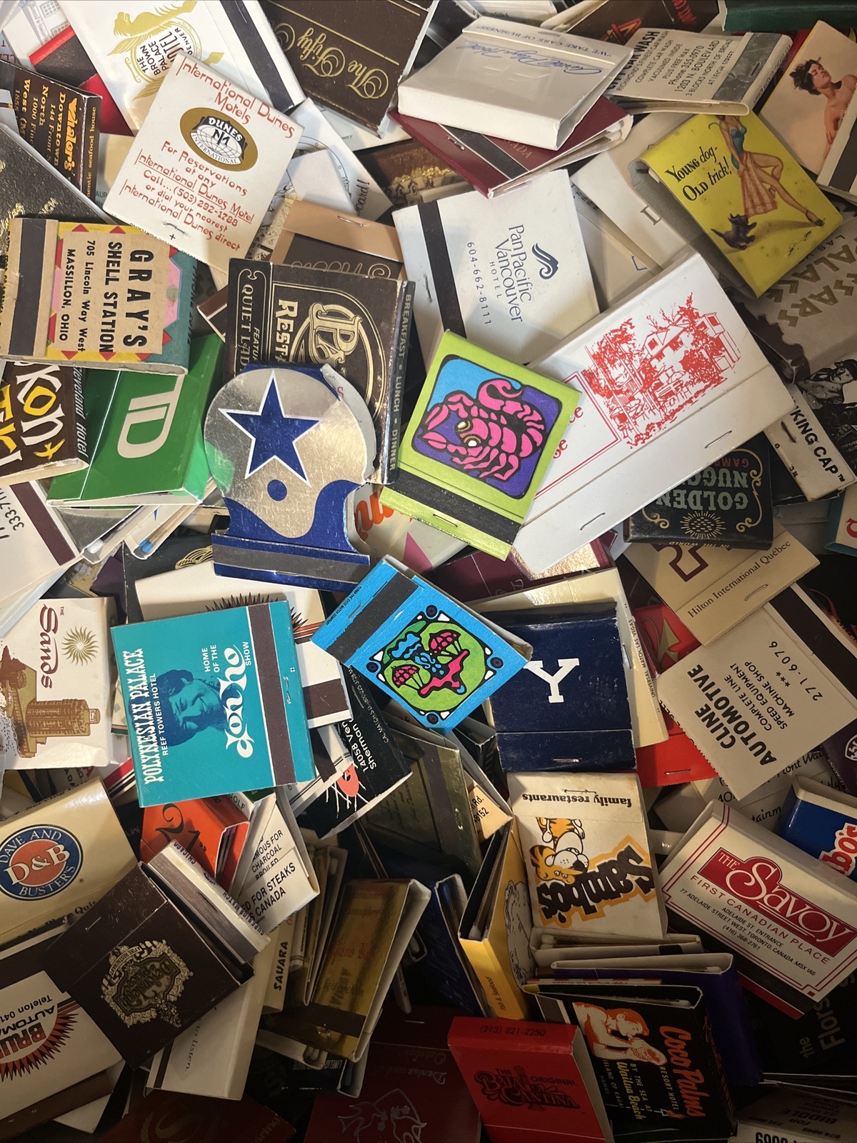FRESH Lot of 65 Estate Mint Batch Vintage Full Unused Matchbooks No Dups Look😉
