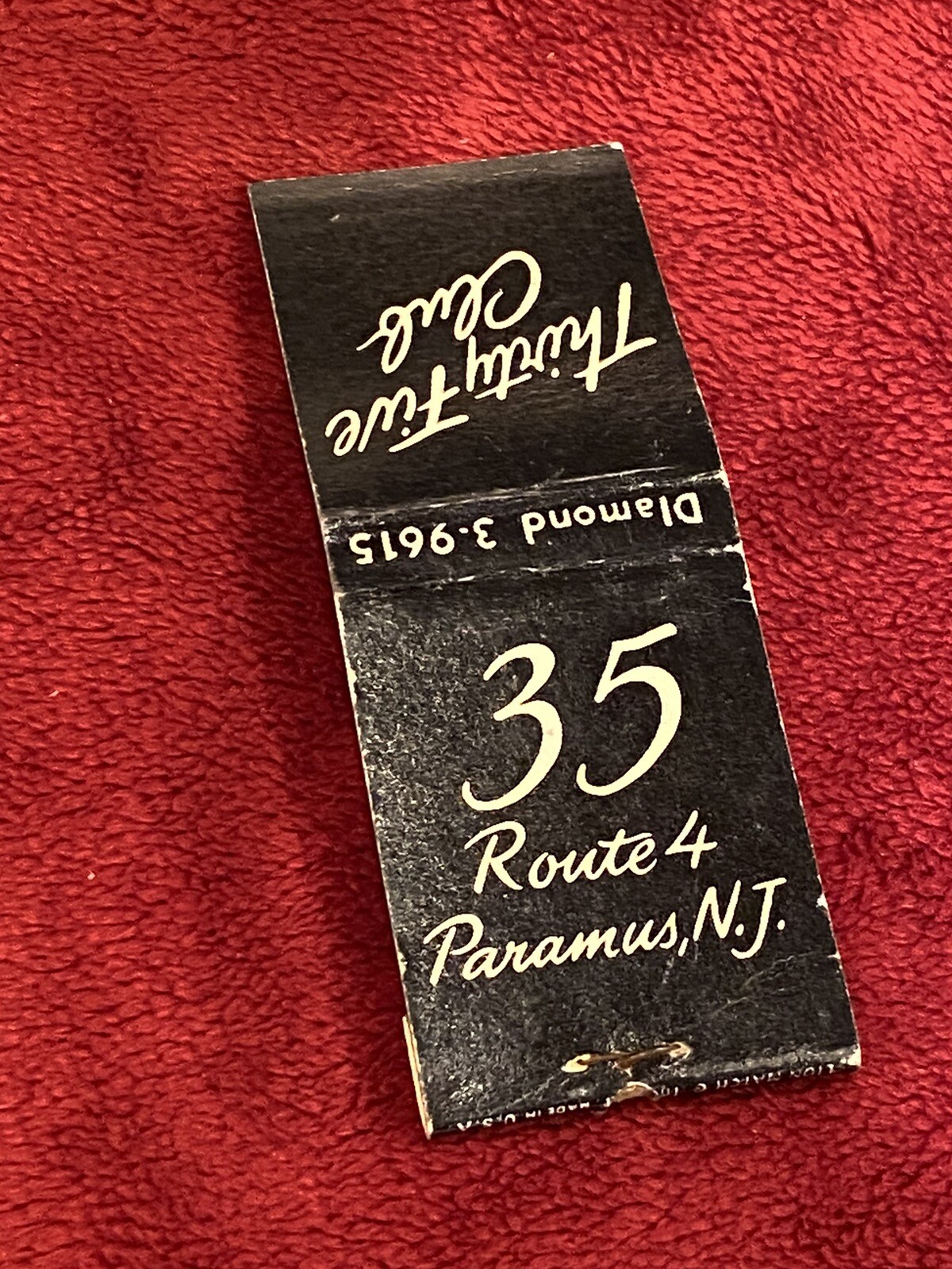 Vintage Feature Matchbook, Full Unstruck, 35 Club in Paramus, NJ.