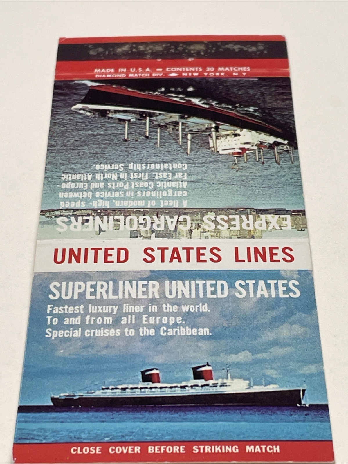 Matchbook Covers United States Lines Super Liner United States Vintage gmg