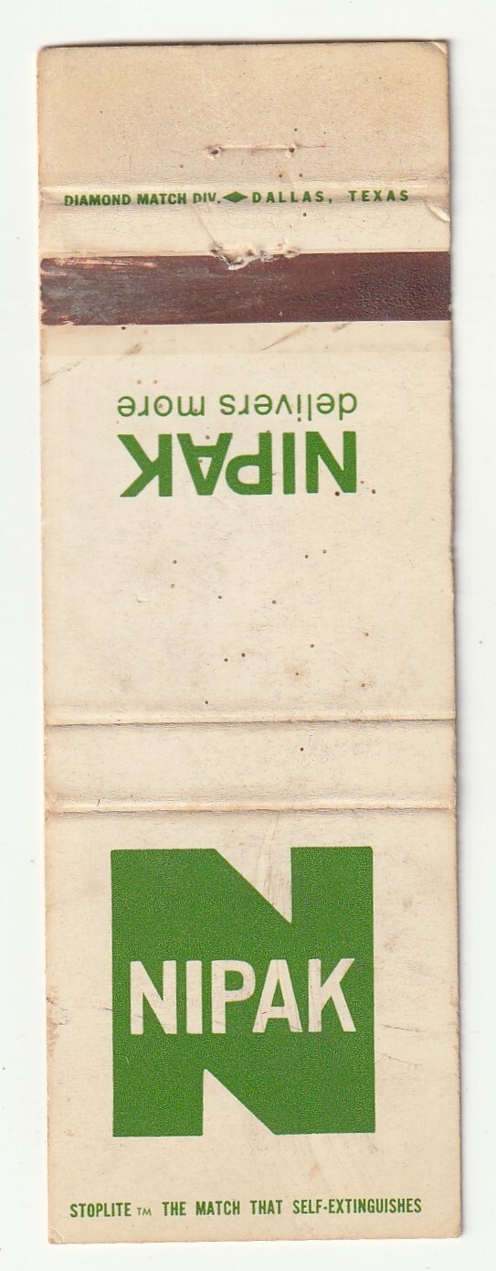 MATCHBOOK COVER – NIPAK FERTILIZER – FARM – STOPLITE