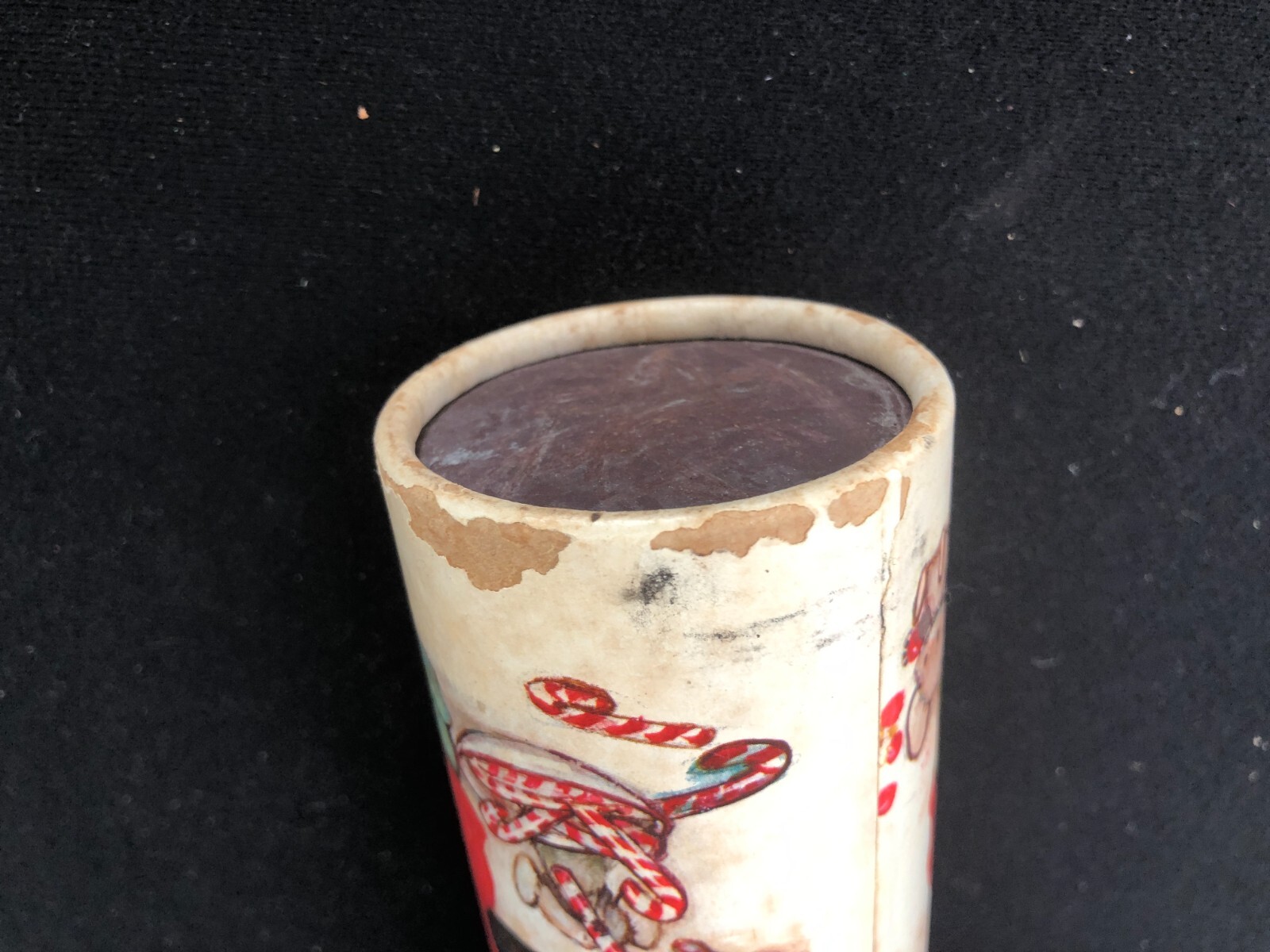 Vintage Art Santa Claus Cardboard Tube Long Wood Fireplace Matches, 12 Inch